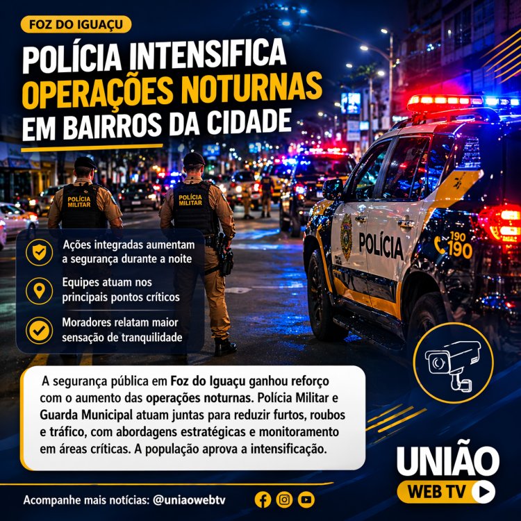 Polícia intensifica operações noturnas em bairros da cidade
