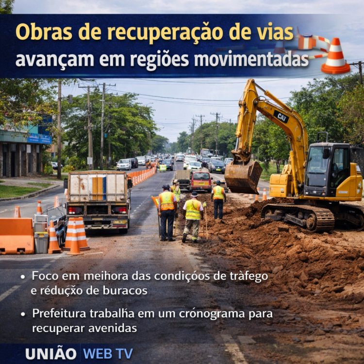 Obras de recuperação de vias avançam em regiões movimentadas