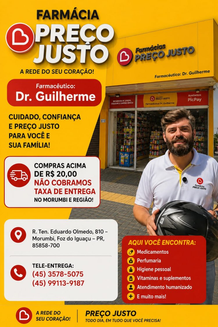 Farmácia Preço Justo oferece tele-entrega grátis no Morumbi e região em compras acima de R$ 20