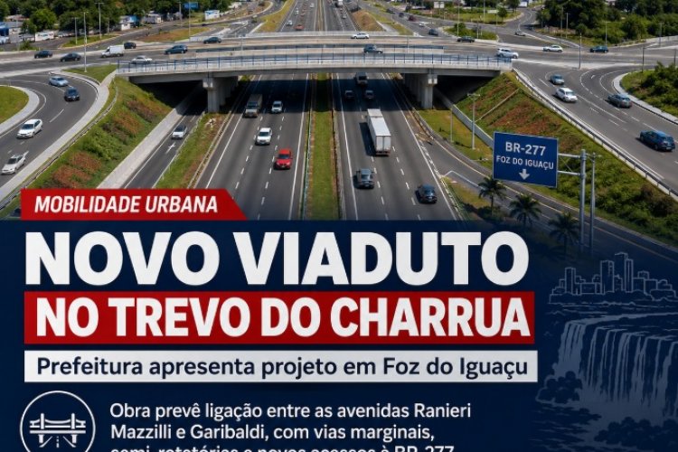 Prefeitura apresenta projeto de novo viaduto no Trevo do Charrua em Foz do Iguaçu