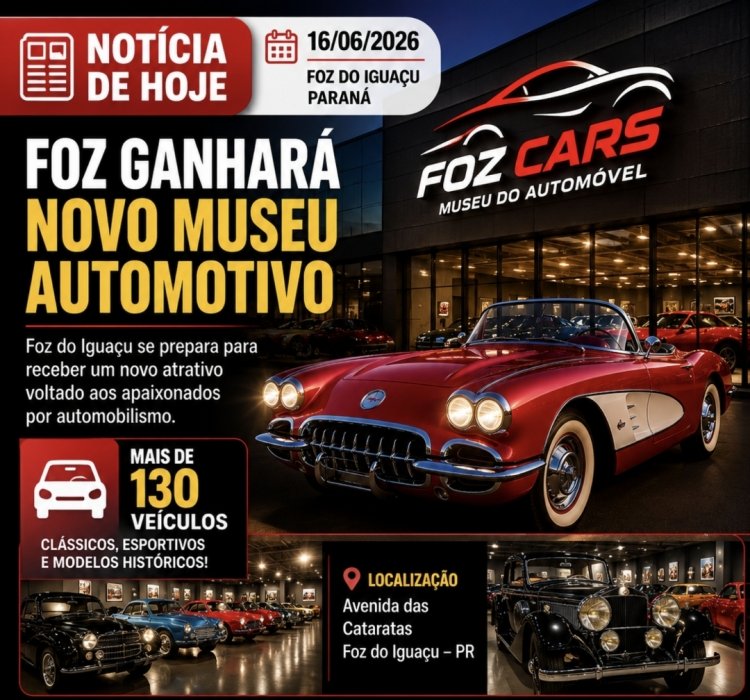 Foz do Iguaçu ganhará novo museu automotivo com mais de 130 veículos