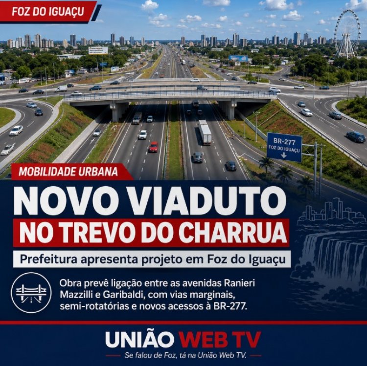 Prefeitura apresenta projeto de novo viaduto no Trevo do Charrua em Foz do Iguaçu